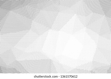 Grunge halftone dots pattern texture background. Low poly design. Modern dotted vector illustration. Abstract wavy lines. Triangular polygon backdrop