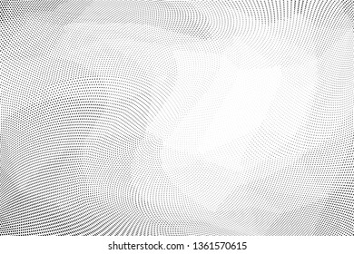 Grunge halftone dots pattern texture background. Low poly design. Modern dotted vector illustration. Abstract wavy lines. Triangular polygon backdrop