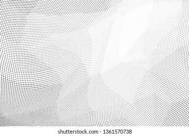 Grunge halftone dots pattern texture background. Low poly design. Modern dotted vector illustration. Abstract wavy lines. Triangular polygon backdrop