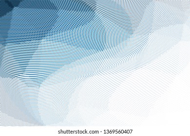 Grunge halftone dots pattern texture background. Low poly design. Modern gradient monochrome dotted  vector illustration. Abstract wavy lines. Triangular polygon backdrop