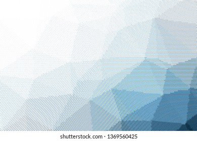 Grunge halftone dots pattern texture background. Low poly design. Modern gradient monochrome dotted  vector illustration. Abstract wavy lines. Triangular polygon backdrop