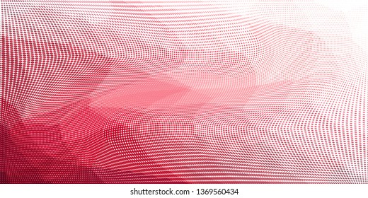 Grunge halftone dots pattern texture background. Low poly design. Modern gradient monochrome dotted  vector illustration. Abstract wavy lines. Triangular polygon backdrop