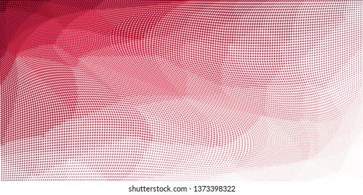 Grunge halftone dots pattern texture background. Low poly design. Modern gradient monochrome dotted  vector illustration. Abstract wavy lines. Triangular polygon backdrop