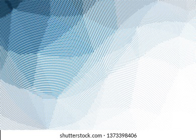 Grunge halftone dots pattern texture background. Low poly design. Modern gradient monochrome dotted  vector illustration. Abstract wavy lines. Triangular polygon backdrop