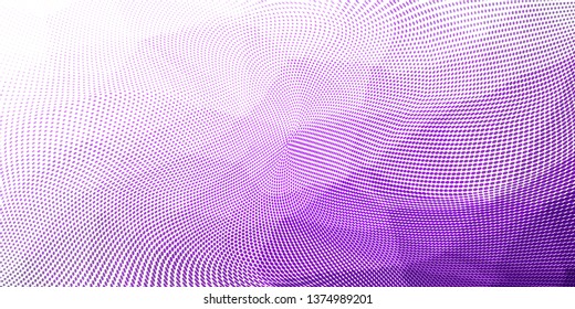 Grunge halftone dots pattern texture background.  Modern gradient  panoramic dotted vector illustration. Abstract wavy lines.  