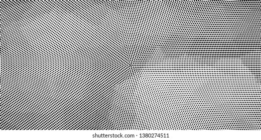Grunge halftone dots pattern texture background. Low poly design. Modern dotted panoramic vector illustration. Abstract wavy lines. Triangular polygon backdrop