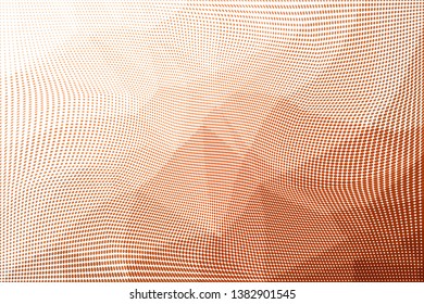 Grunge halftone dots pattern texture background. Low poly design. Modern gradient monochrome dotted vector illustration. Abstract wavy lines. Triangular polygon backdrop