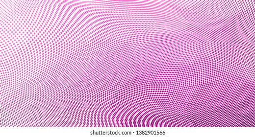 Grunge halftone dots pattern texture background. Low poly design. Modern gradient monochrome dotted panoramic vector illustration. Abstract wavy lines. Triangular polygon backdrop