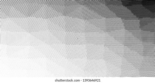 Grunge halftone dots pattern texture background. Low poly design. Modern black and white dotted vector illustration. Abstract wavy lines. Triangular polygon backdrop