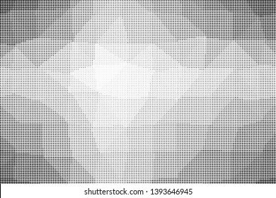 Grunge halftone dots pattern texture background. Low poly design. Modern black and white dotted vector illustration. Abstract wavy lines. Triangular polygon backdrop