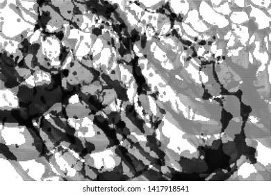 Grunge halftone dots pattern texture background.  Dotted black and white vector illustration. Abstract curves. Geometric spotted pattern. Monochrome template for web design, covers, web sites, banners