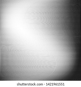 Grunge halftone dots pattern texture 
background. Modern dotted  illustration. Abstract curves. Points backdrop. Grungy spotted pattern. Monochrome template for web design, covers, web sites, banners
