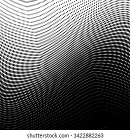 Grunge halftone dots pattern texture 
background. Modern dotted  illustration. Abstract curves. Points backdrop. Grungy spotted pattern. Monochrome template for web design, covers, web sites, banners
