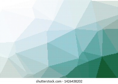 Grunge halftone dots pattern texture background. Low poly design. Modern gradient monochrome dotted vector illustration. Abstract wavy lines. Triangular polygon backdrop