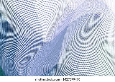 Grunge halftone dots pattern texture background. Low poly design. Modern gradient monochrome dotted vector illustration. Abstract wavy lines.  