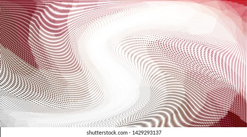 Grunge halftone dots pattern texture background. Low poly design. Modern gradient panoramic monochrome dotted vector illustration. Abstract wavy lines