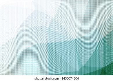 Grunge halftone dots pattern texture background. Low poly design. Modern gradient monochrome dotted vector illustration. Abstract wavy lines