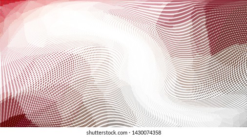 Grunge halftone dots pattern texture background. Low poly design. Modern gradient panoramic monochrome dotted vector illustration. Abstract wavy lines