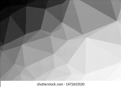 Grunge halftone dots pattern texture background. Low poly design. Modern dotted vector illustration. Abstract wavy lines. Triangular polygon backdrop