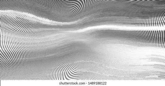 Grunge halftone dots pattern texture 
background. Modern dotted  illustration. Abstract curves. Points backdrop. Grungy spotted pattern. Monochrome template for web design, covers, web sites, banners