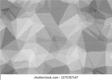 Grunge halftone dots pattern texture background. Low poly design. Modern dotted vector illustration. Abstract wavy lines. Triangular polygon backdrop