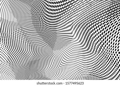 Grunge halftone dots pattern texture background. Low poly design. Modern dotted vector illustration. Abstract wavy lines. Triangular polygon backdrop