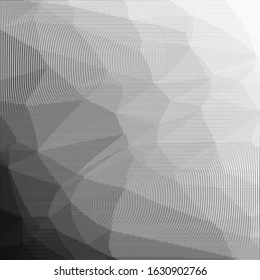 Grunge halftone dots pattern texture background. Low poly design. Modern dotted vector illustration. Abstract wavy lines. Triangular polygon backdrop