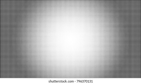 Grunge halftone dots pattern texture background. Modern dotted vector illustration. Abstract curves. Points backdrop. Grungy spotted pattern. Monochrome template for web design, covers, banners
