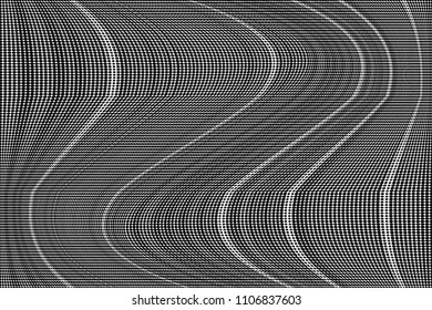 Grunge halftone dots striped pattern, Soft lines. Modern dotted vector illustration. Abstract wavy lines. Points backdrop