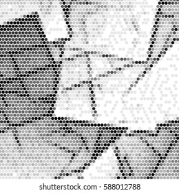 Grunge halftone dots texture background. Spotted vector cubism Abstract Texture