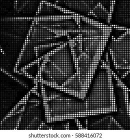 Grunge halftone dots texture background. Spotted vector cubism Abstract Texture