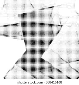 Grunge halftone dots texture background. Spotted vector cubism Abstract Texture