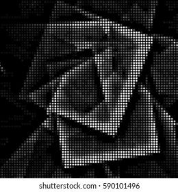 Grunge halftone dots texture background. Spotted vector cubism Abstract Texture