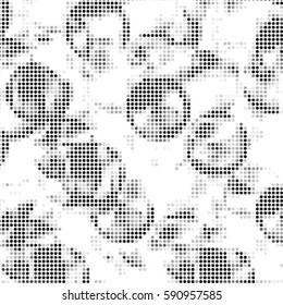Grunge halftone dots texture background. Spotted vector Abstract bubble Texture