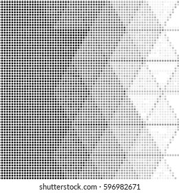 Grunge halftone dots texture background. Spotted vector Abstract triangle Texture