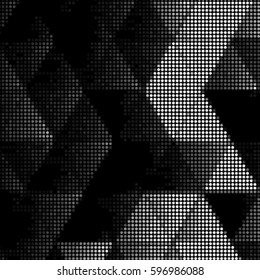 Grunge halftone dots texture background. Spotted vector Abstract triangle Texture