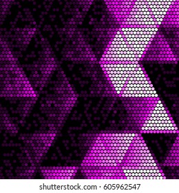 Grunge halftone dots texture background. Spotted vector Abstract colorful purple triangle  Texture