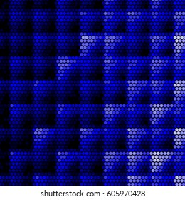 Grunge halftone dots texture background. Spotted vector Abstract blue checkered colorful Texture