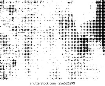 Grunge Halftone Dots Vector Texture Background