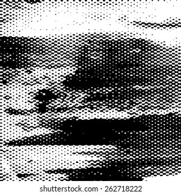 Grunge halftone dots vector texture background . 
