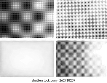 Grunge Halftone Dots Vector Texture Background - Pixel 
