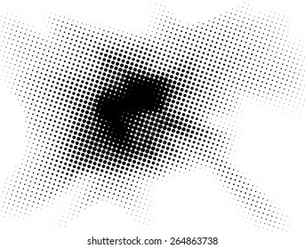 Grunge halftone dots vector texture background. Pixel