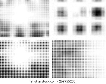 Grunge halftone dots vector texture background. Pixel 