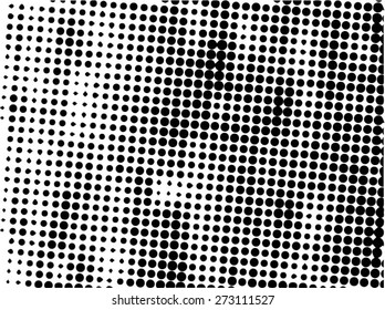 Grunge halftone dots vector texture background . Dotted Abstract Vector Texture . Distress Dirty Damaged Spotted Circles Overlay Texture