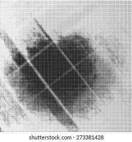 Grunge Halftone Dots Vector Texture Background. Pixel 