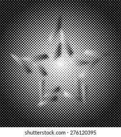 Grunge halftone dots vector texture background . Border Frame . Dotted Abstract Vector Texture . Distress Dirty Damaged Spotted Circles Overlay Texture .