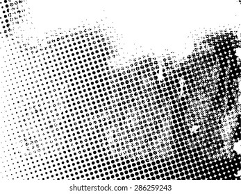 Grunge halftone dots vector texture background . 