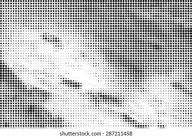 Grunge halftone dots vector texture background 