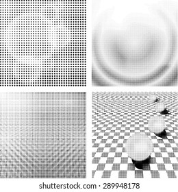 Grunge halftone dots vector texture background. Pixel 