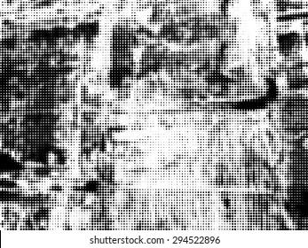Grunge halftone dots vector texture background .